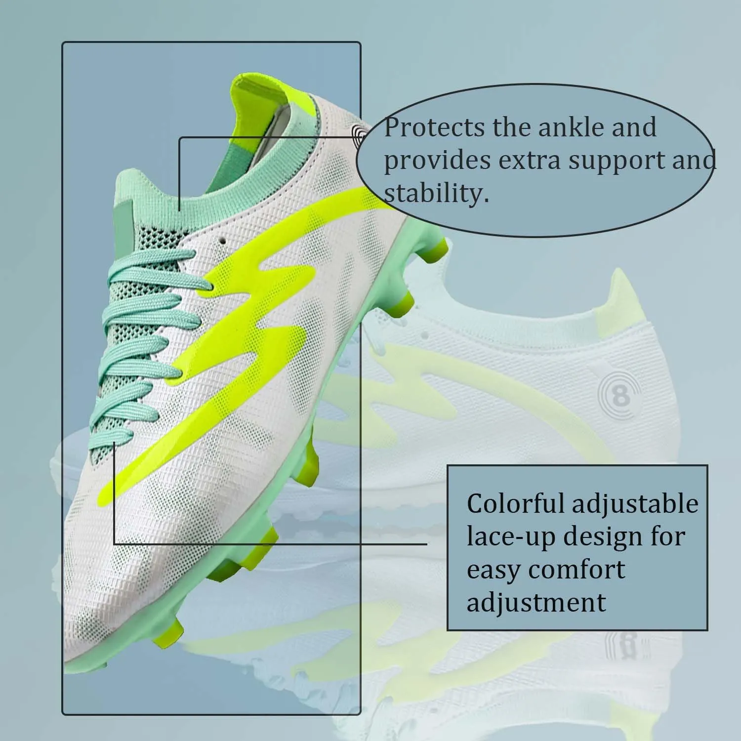 MEBAMY Men's Soccer Shoes High-Top Soccer Cleats Outdoor Breathable Athletic Professional Spikes Youth Boys Football Shoes Unisex