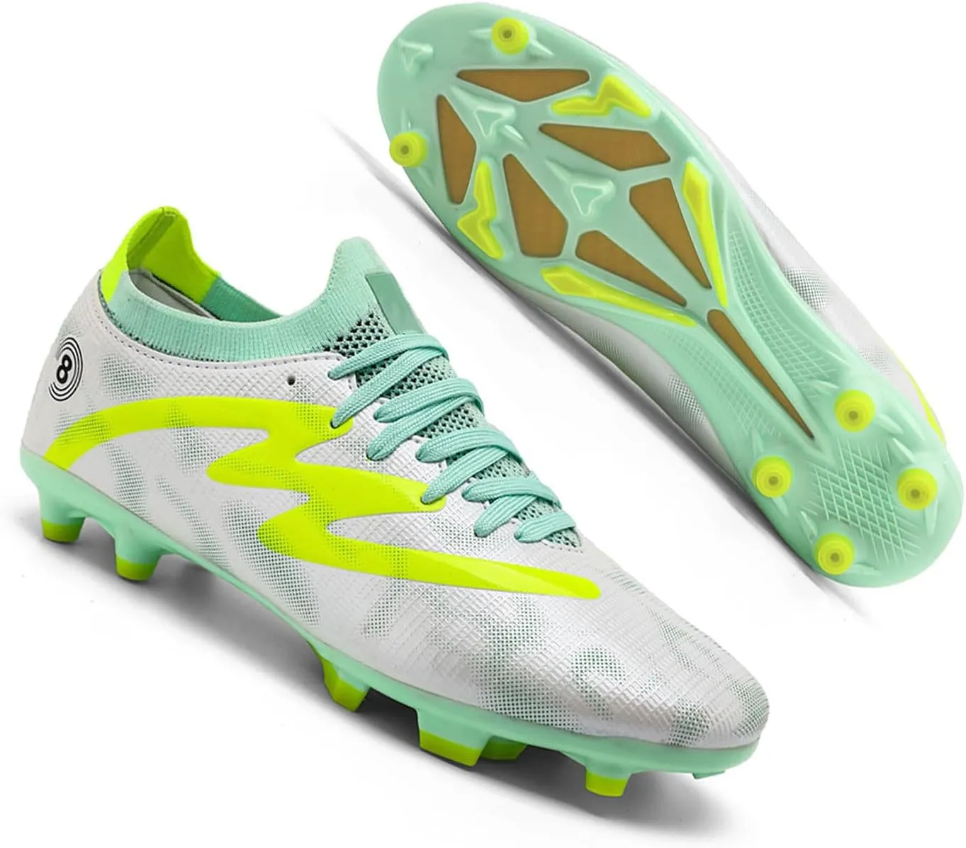 MEBAMY Men's Soccer Shoes High-Top Soccer Cleats Outdoor Breathable Athletic Professional Spikes Youth Boys Football Shoes Unisex