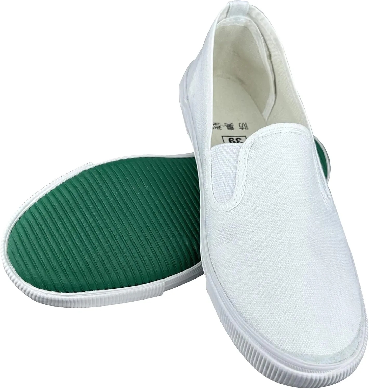 Men White Canvas Kong Fu Shoes Slip on Low-Top Women Tai Chi Flat Non Slip Casual Walking Shoes