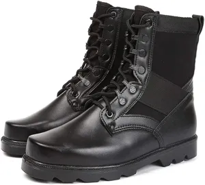 Men's Combat Boots, High-Tops Security Forces MilitaryTactical Boot Outdoor Hiking Breathable Shoes,Black- 40/UK 7/US 7.5