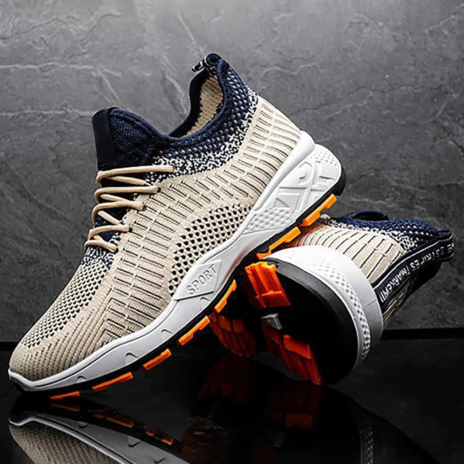 Men's Fashion Mesh Breathable Flying Woven Sneakers Casual Breathable Shoes Sneaker Ornament for Men