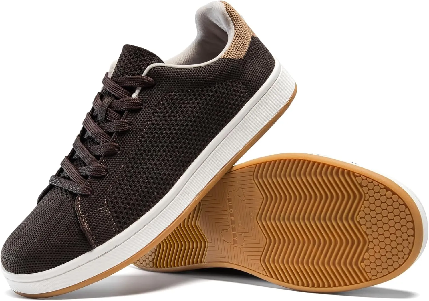 Men's Fashion Sneakers Flying Knitting Breathable Water Resistant Shoes Classic Low Top Lightweight Comfort Lace Up Sturdy Daily Casual Walking Skateboard Shoes for Male