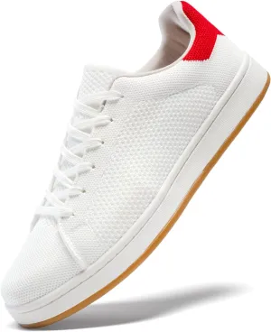 Men's Fashion Sneakers Flying Knitting Breathable Water Resistant Shoes Classic Low Top Lightweight Comfort Lace Up Sturdy Daily Casual Walking Skateboard Shoes for Male