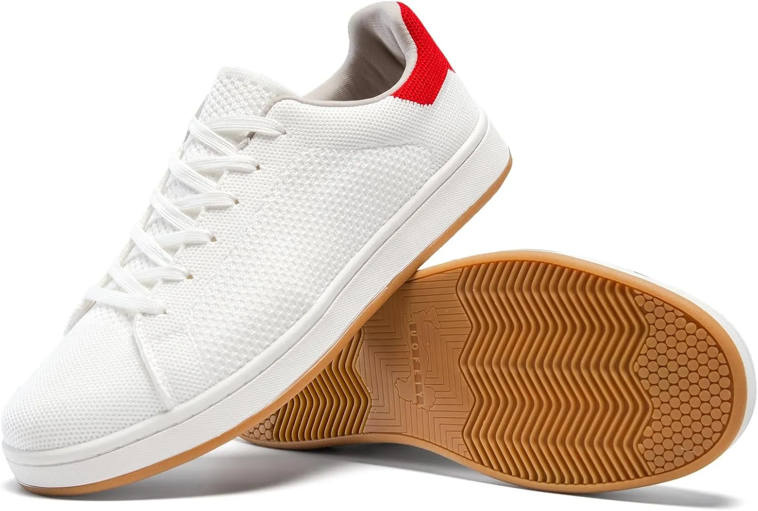 Men's Fashion Sneakers Flying Knitting Breathable Water Resistant Shoes Classic Low Top Lightweight Comfort Lace Up Sturdy Daily Casual Walking Skateboard Shoes for Male