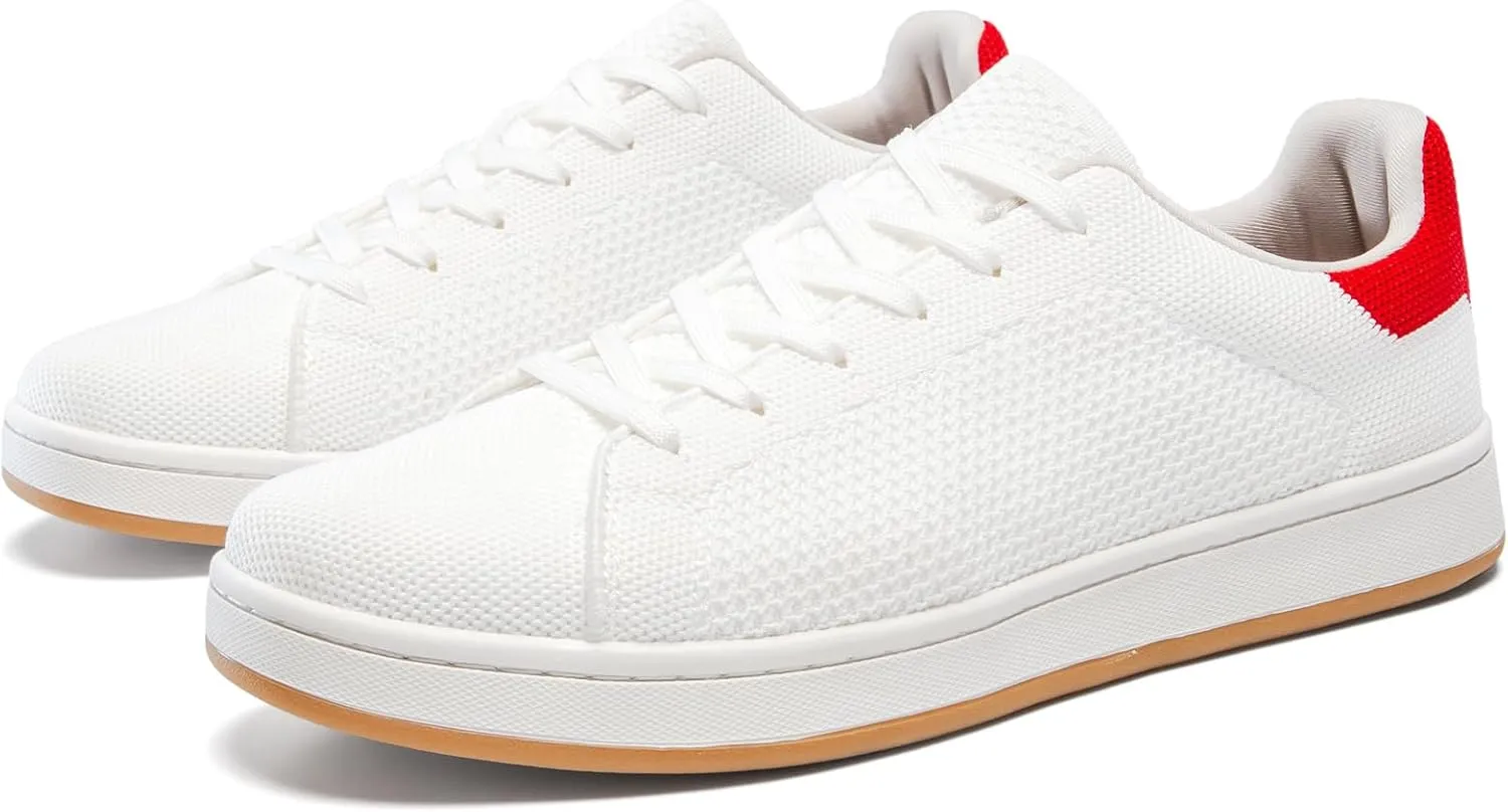 Men's Fashion Sneakers Flying Knitting Breathable Water Resistant Shoes Classic Low Top Lightweight Comfort Lace Up Sturdy Daily Casual Walking Skateboard Shoes for Male