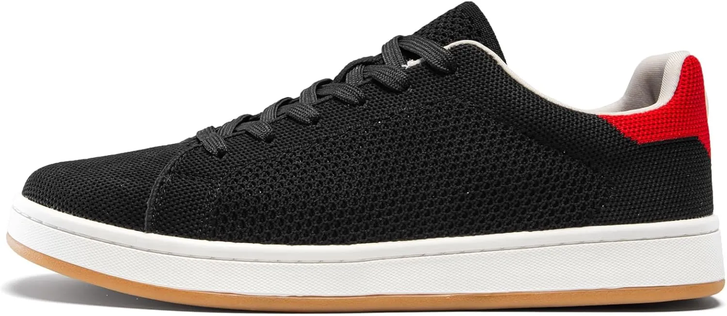 Men's Fashion Sneakers Flying Knitting Breathable Water Resistant Shoes Classic Low Top Lightweight Comfort Lace Up Sturdy Daily Casual Walking Skateboard Shoes for Male