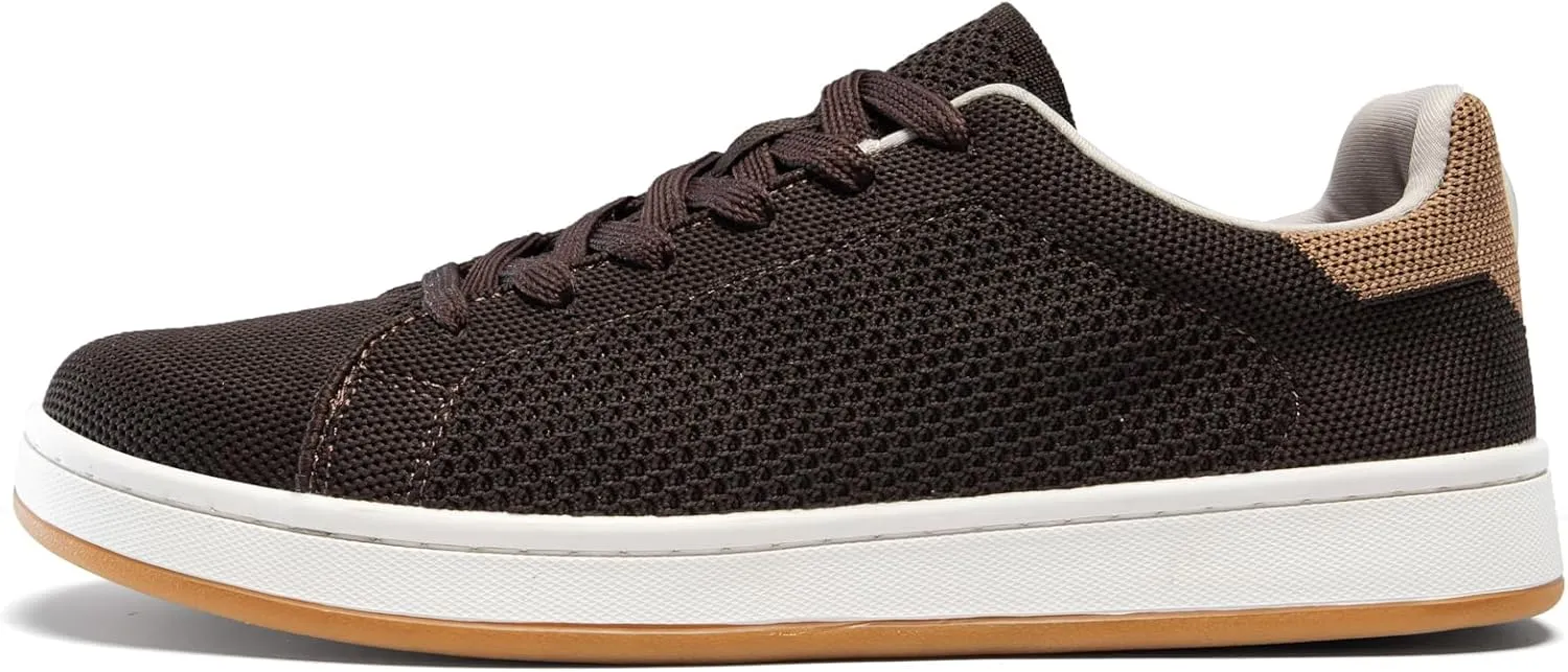 Men's Fashion Sneakers Flying Knitting Breathable Water Resistant Shoes Classic Low Top Lightweight Comfort Lace Up Sturdy Daily Casual Walking Skateboard Shoes for Male