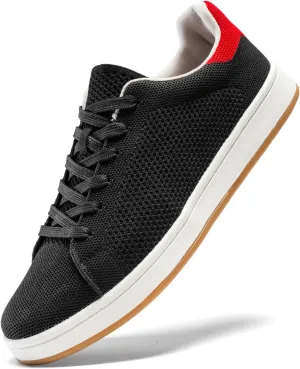 Men's Fashion Sneakers Flying Knitting Breathable Water Resistant Shoes Classic Low Top Lightweight Comfort Lace Up Sturdy Daily Casual Walking Skateboard Shoes for Male