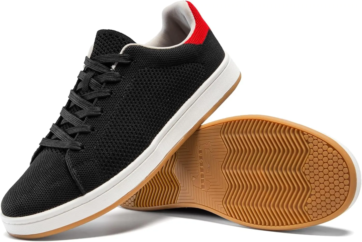 Men's Fashion Sneakers Flying Knitting Breathable Water Resistant Shoes Classic Low Top Lightweight Comfort Lace Up Sturdy Daily Casual Walking Skateboard Shoes for Male