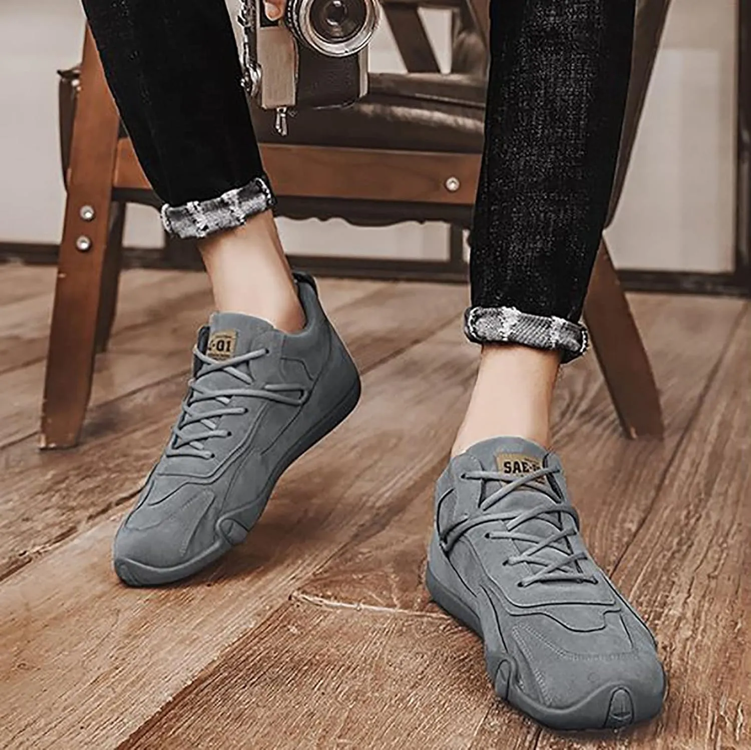 Men's Fashion Versatile Walking Shoes Lightweight Breathable Slip on Running Shoe Athletic Gym Tennis Sneakers