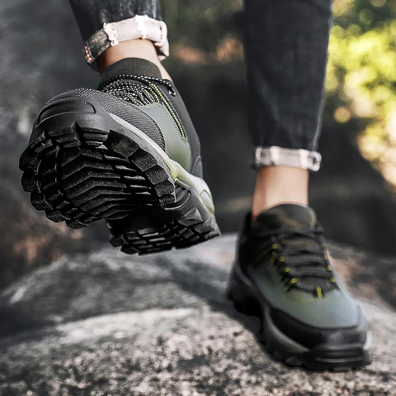 Men's Lace Up Memory Foam Sneakers Breathable Casual Comfortable Walking Sneaker Lightweight Minimalist Shoes