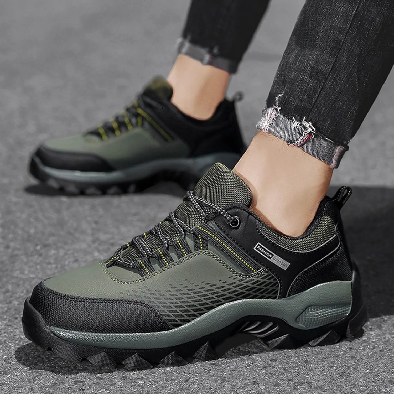 Men's Lace Up Memory Foam Sneakers Breathable Casual Comfortable Walking Sneaker Lightweight Minimalist Shoes