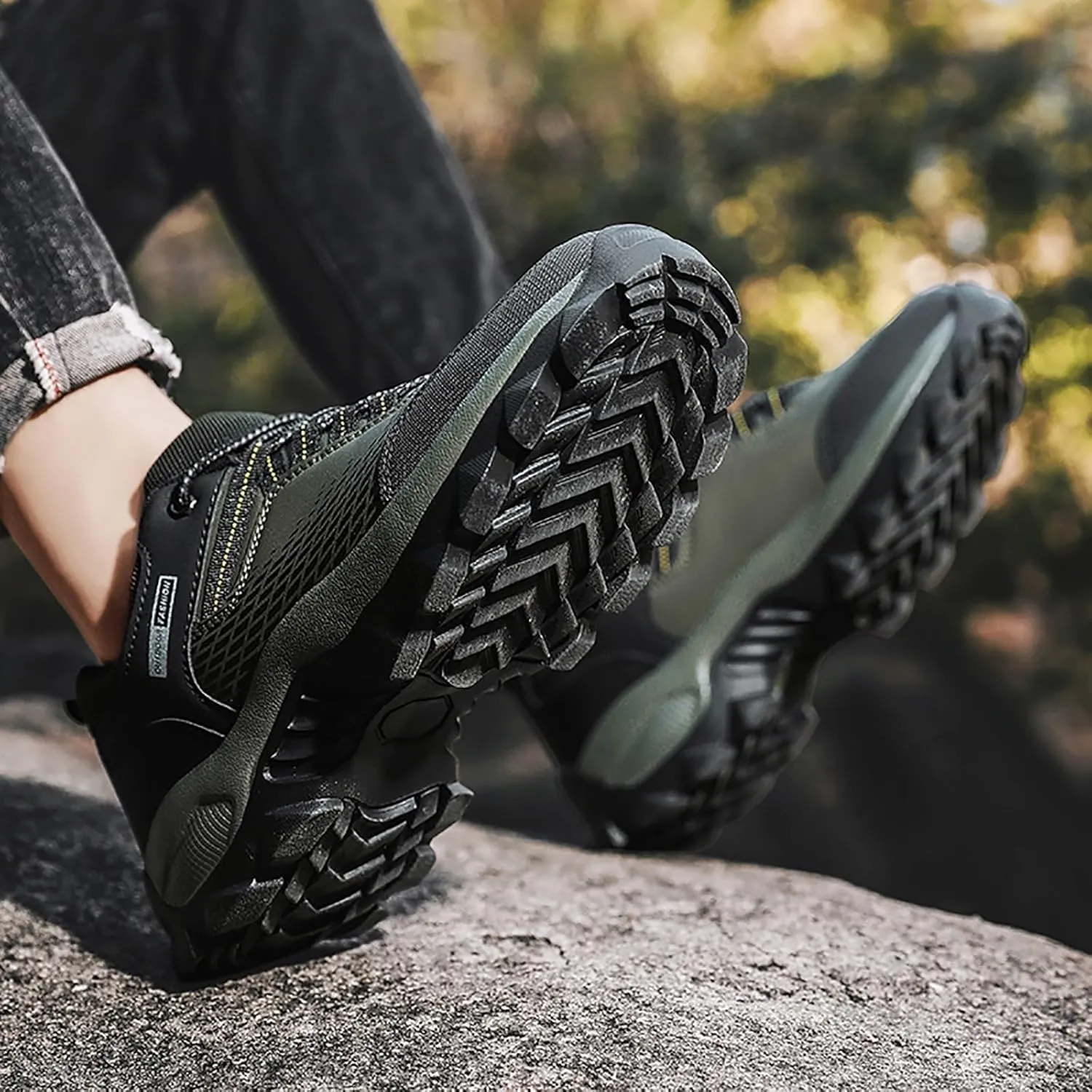 Men's Lace Up Memory Foam Sneakers Breathable Casual Comfortable Walking Sneaker Lightweight Minimalist Shoes