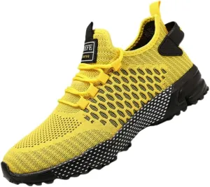Men's Large-Sized Sports Shoes - Striped Breathable Fabric Running Shoes, Stable Support, Anti-Slip, wear-Resistant and Lightweight