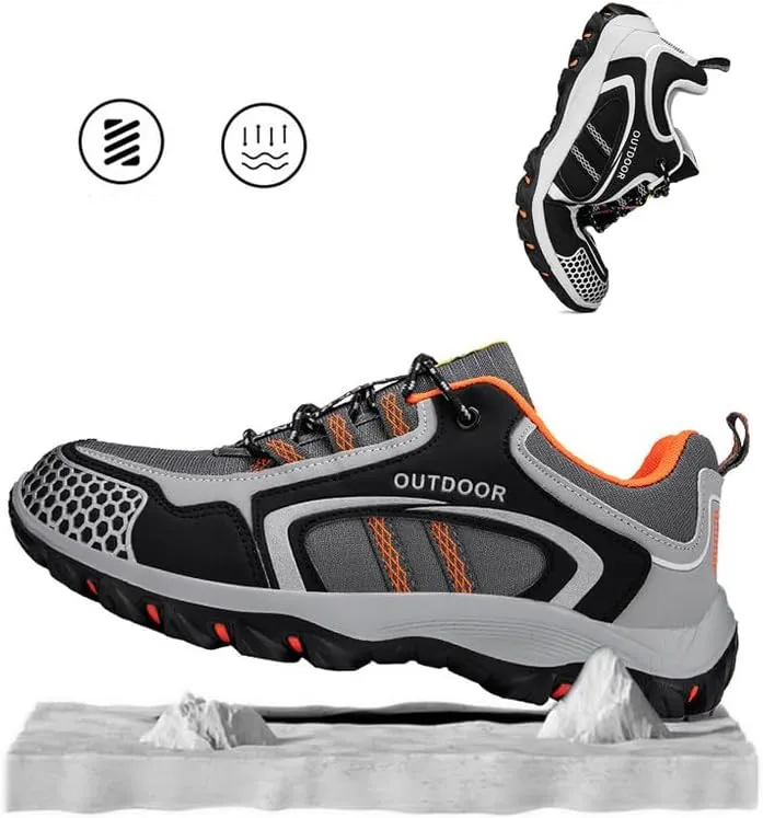 Men's Low-Top Hiking Shoe Lightweight All-Terrain Trekking Trails Shoes Anti Slip Sneaker All Weather Outdoor Camping Adventure Casual Walking Boot