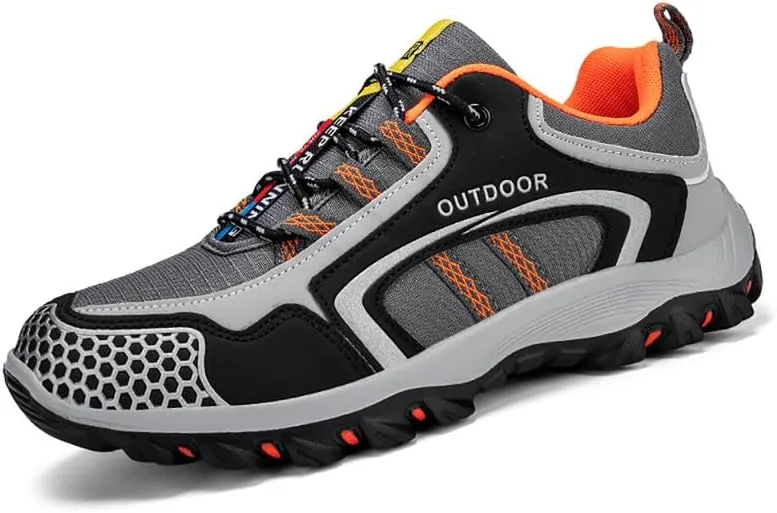 Men's Low-Top Hiking Shoe Lightweight All-Terrain Trekking Trails Shoes Anti Slip Sneaker All Weather Outdoor Camping Adventure Casual Walking Boot
