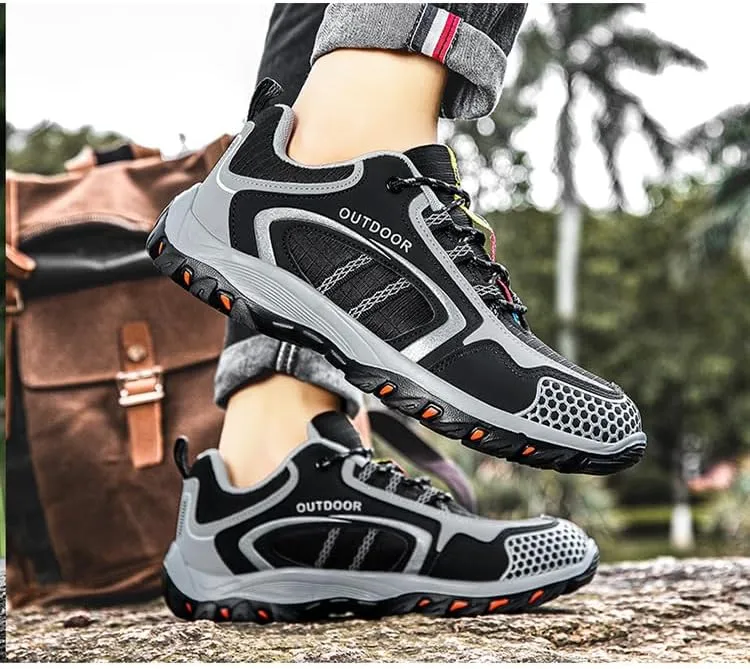 Men's Low-Top Hiking Shoe Lightweight All-Terrain Trekking Trails Shoes Anti Slip Sneaker All Weather Outdoor Camping Adventure Casual Walking Boot