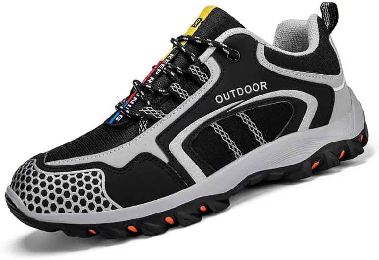Men's Low-Top Hiking Shoe Lightweight All-Terrain Trekking Trails Shoes Anti Slip Sneaker All Weather Outdoor Camping Adventure Casual Walking Boot