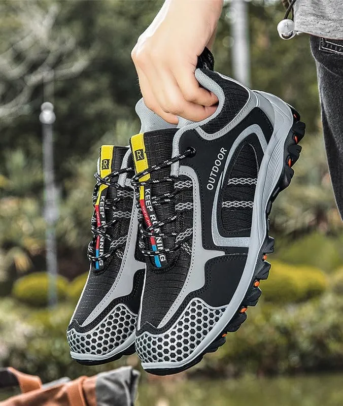 Men's Low-Top Hiking Shoe Lightweight All-Terrain Trekking Trails Shoes Anti Slip Sneaker All Weather Outdoor Camping Adventure Casual Walking Boot