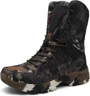 Men's Outdoor Military Boots Combat Tactical Boots Lace Up All Terrain Shoes For Hiking, Hunting, Working, Walking, Climbing