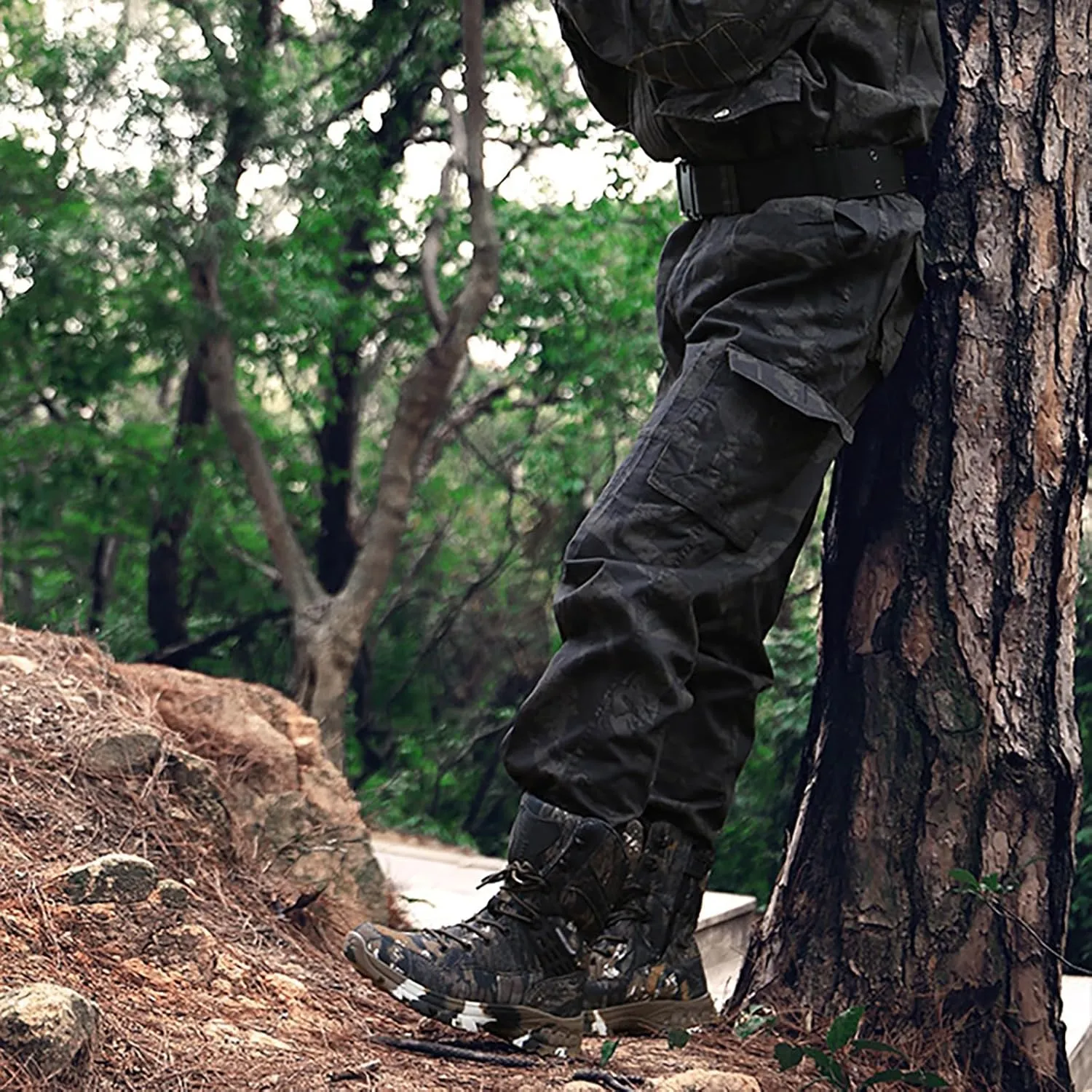 Men's Outdoor Military Boots Combat Tactical Boots Lace Up All Terrain Shoes For Hiking, Hunting, Working, Walking, Climbing