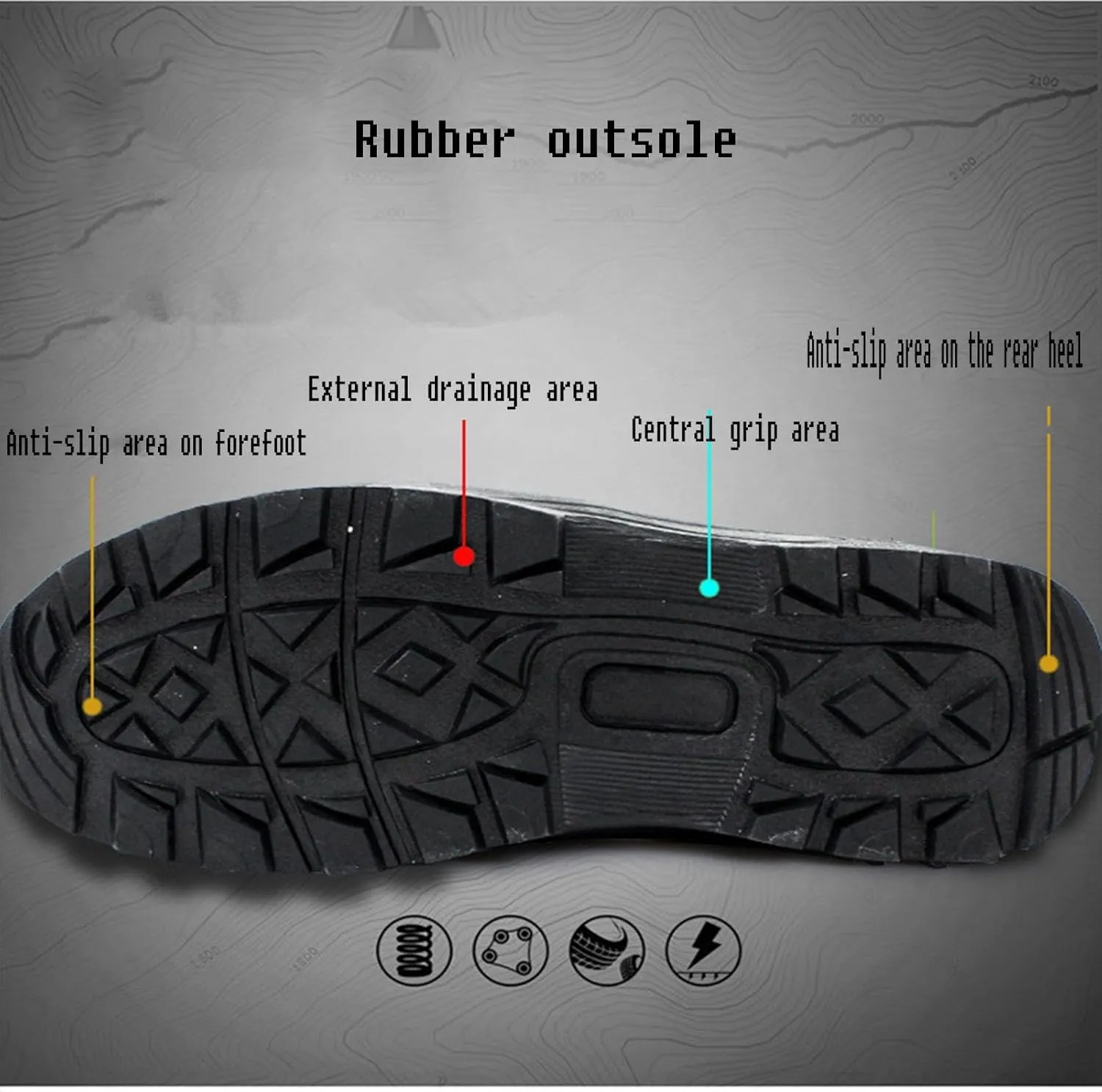 Men's Outdoor Tactical Combat Boots, Waterproof Army Boots, Lightweight and Sturdy Shoes for Hiking and Work