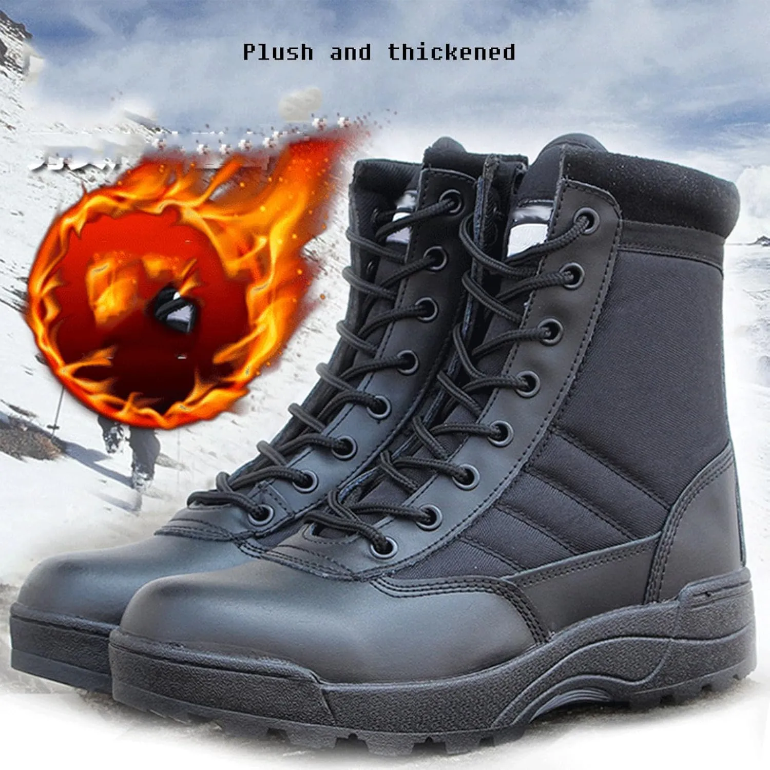 Men's Outdoor Tactical Combat Boots, Waterproof Army Boots, Lightweight and Sturdy Shoes for Hiking and Work