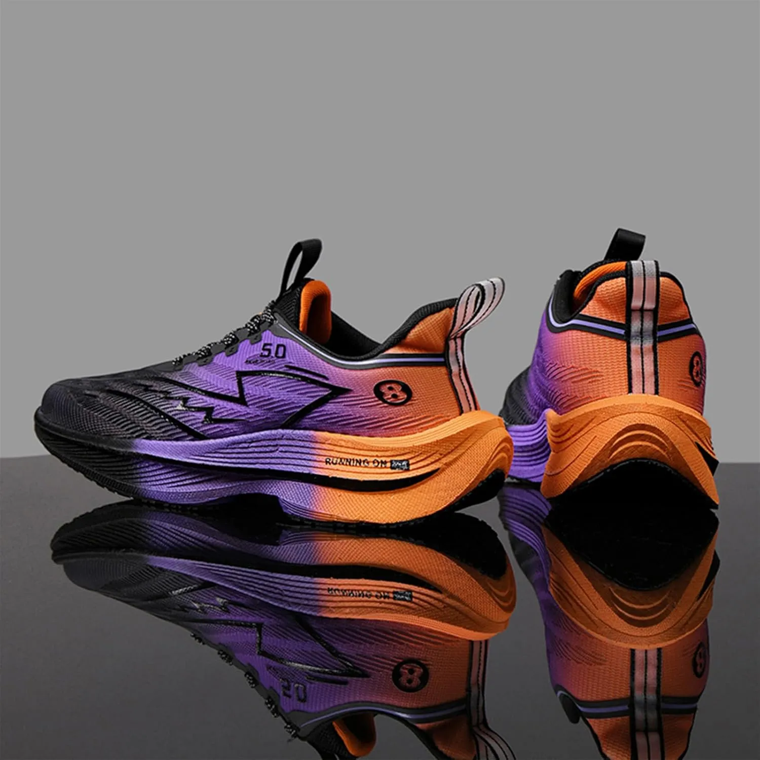 Men's Running Shoes Breathable Non Slip Thick Sturdy Outsole Soft Insole Lightweight Sports Athletic Tatting Fly-Woven Mesh Fashionable Sneakers