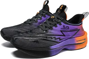 Men's Running Shoes Breathable Non Slip Thick Sturdy Outsole Soft Insole Lightweight Sports Athletic Tatting Fly-Woven Mesh Fashionable Sneakers