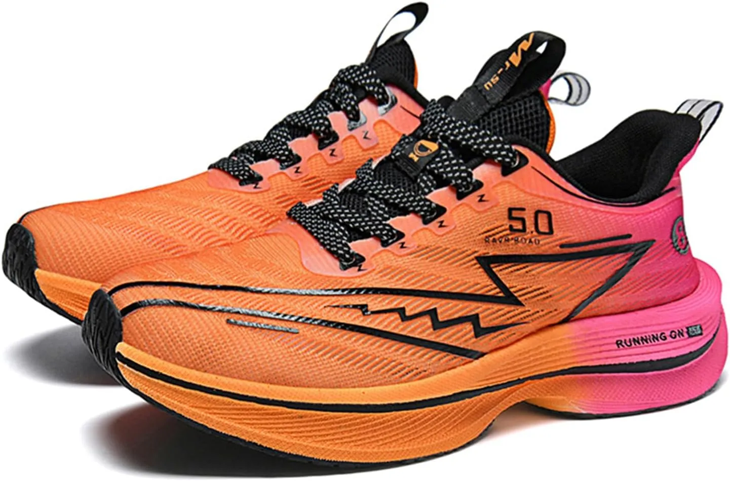 Men's Running Shoes Breathable Non Slip Thick Sturdy Outsole Soft Insole Lightweight Sports Athletic Tatting Fly-Woven Mesh Fashionable Sneakers