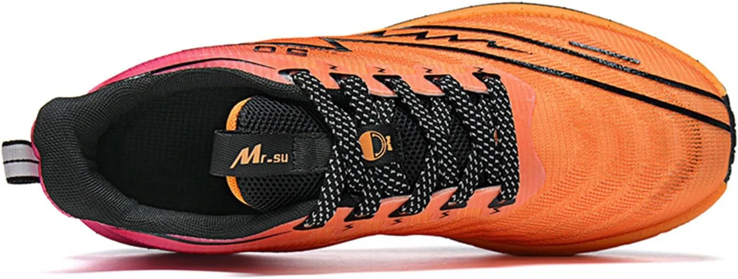 Men's Running Shoes Breathable Non Slip Thick Sturdy Outsole Soft Insole Lightweight Sports Athletic Tatting Fly-Woven Mesh Fashionable Sneakers
