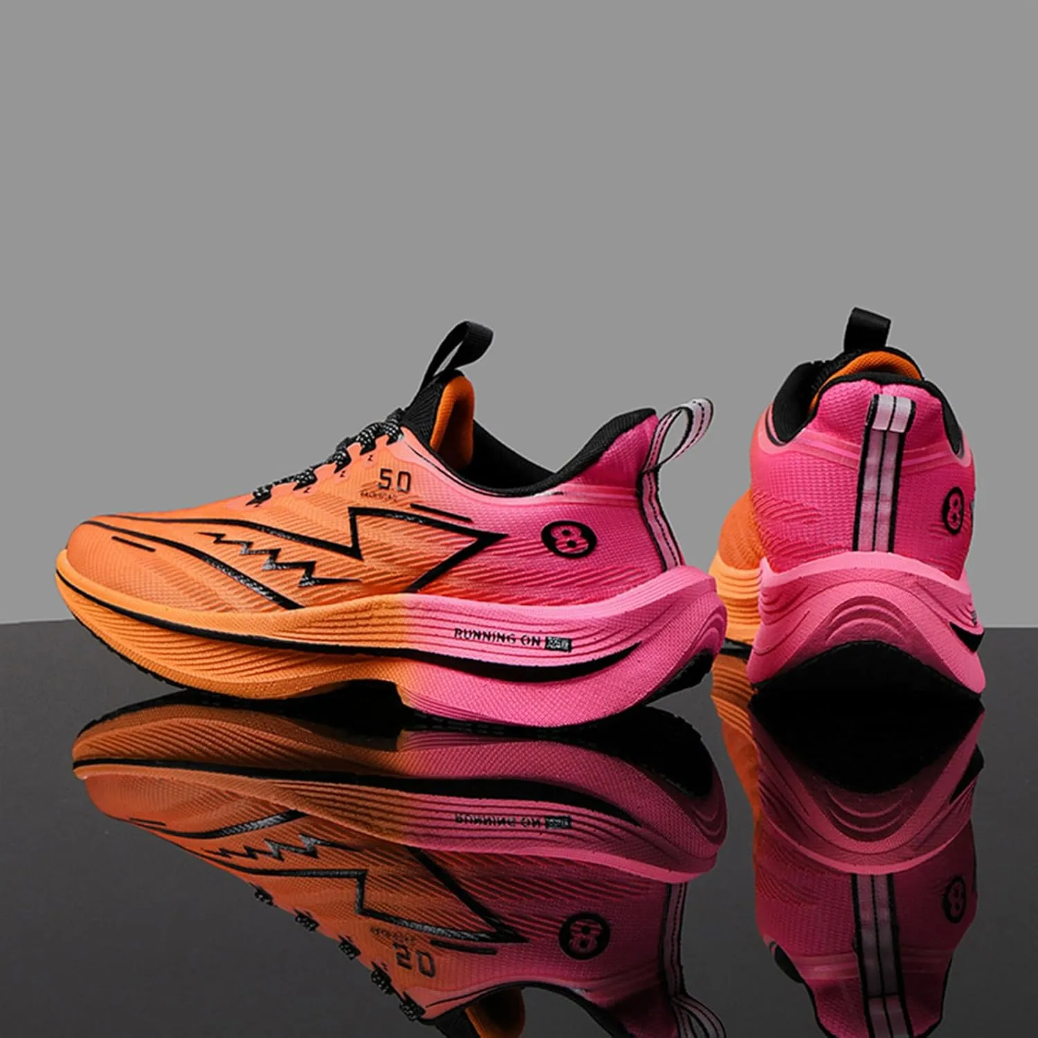 Men's Running Shoes Breathable Non Slip Thick Sturdy Outsole Soft Insole Lightweight Sports Athletic Tatting Fly-Woven Mesh Fashionable Sneakers