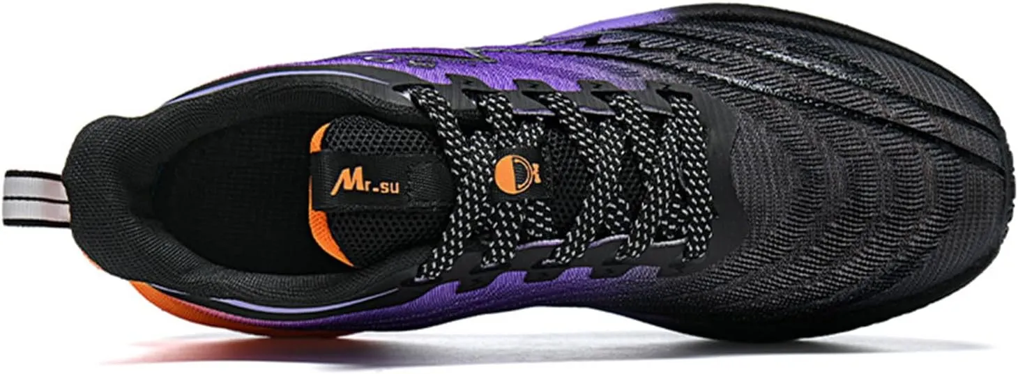 Men's Running Shoes Breathable Non Slip Thick Sturdy Outsole Soft Insole Lightweight Sports Athletic Tatting Fly-Woven Mesh Fashionable Sneakers