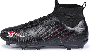 Men's Soccer Cleats High-Tops Lace-Up Non-Slip Football Cleats Outdoor Sports Athletic Soccer Shoes Big Boy HG Turf Boots