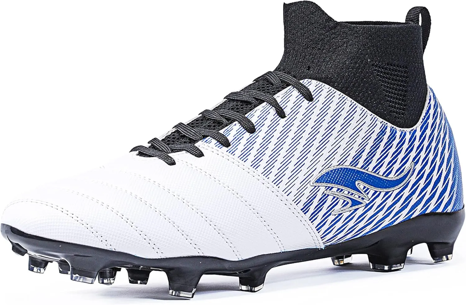 Men's Soccer Cleats High-Tops Lace-Up Non-Slip Football Cleats Outdoor Sports Athletic Soccer Shoes Big Boy HG Turf Boots