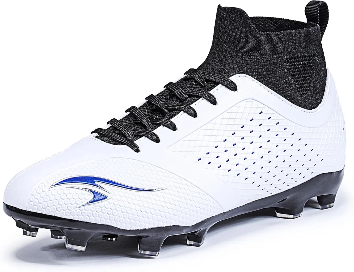 Men's Soccer Cleats High-Tops Lace-Up Non-Slip Football Cleats Outdoor Sports Athletic Soccer Shoes Big Boy HG Turf Boots