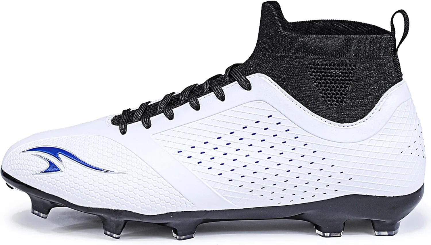 Men's Soccer Cleats High-Tops Lace-Up Non-Slip Football Cleats Outdoor Sports Athletic Soccer Shoes Big Boy HG Turf Boots