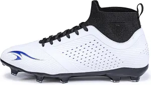 Men's Soccer Cleats High-Tops Lace-Up Non-Slip Football Cleats Outdoor Sports Athletic Soccer Shoes Big Boy HG Turf Boots