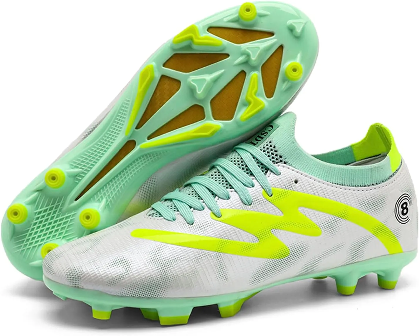 Men's Soccer Cleats Youth High-Top Football Cleats Firm Ground Turf Athletic Shoes Kids Football Shoes Lightweight Training Futsal Shoes