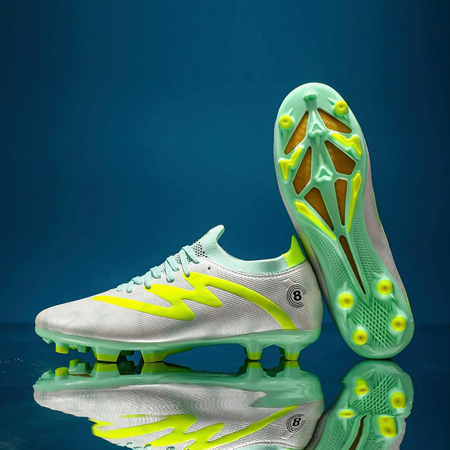 Men's Soccer Cleats Youth High-Top Football Cleats Firm Ground Turf Athletic Shoes Kids Football Shoes Lightweight Training Futsal Shoes