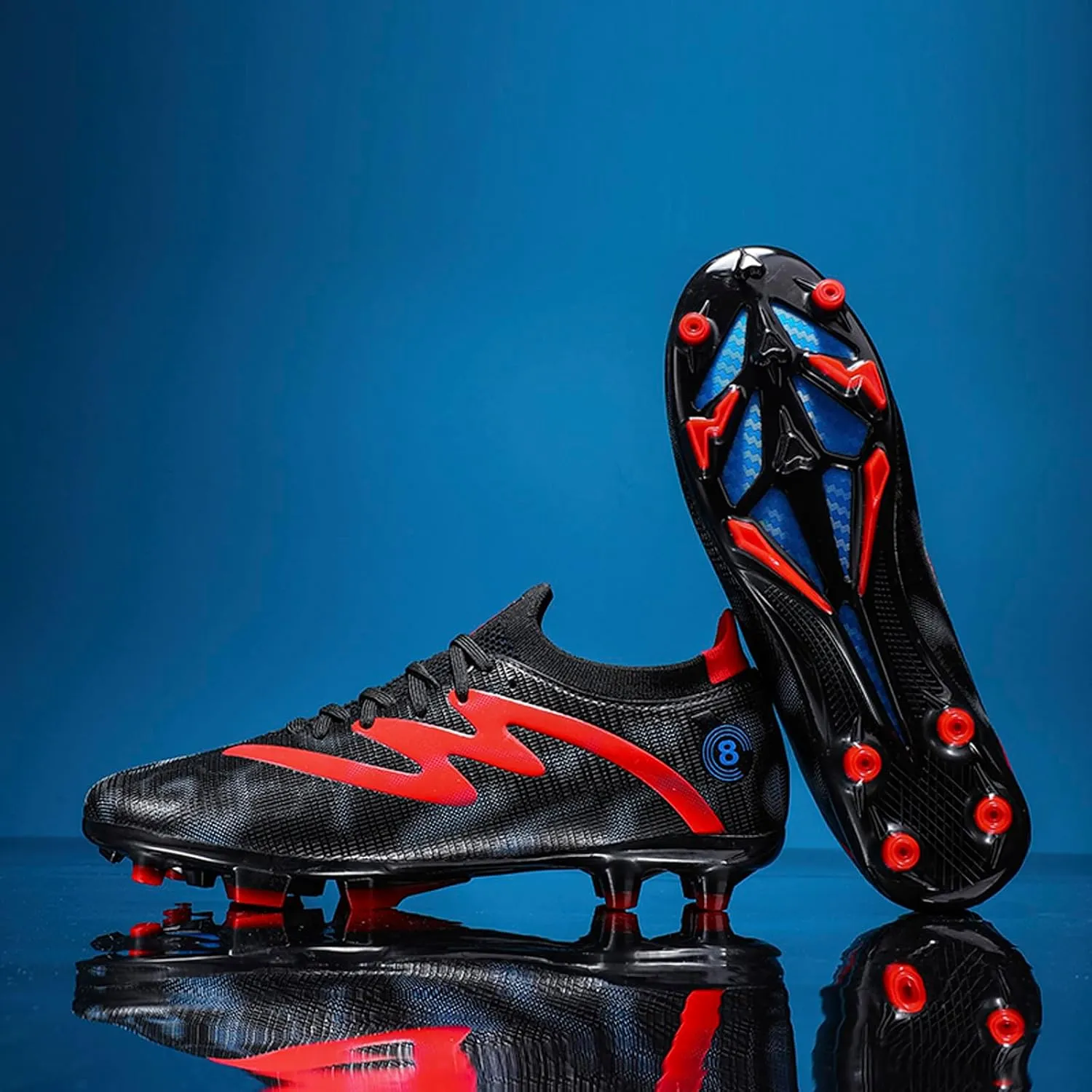 Men's Soccer Cleats Youth High-Top Football Cleats Firm Ground Turf Athletic Shoes Kids Football Shoes Lightweight Training Futsal Shoes
