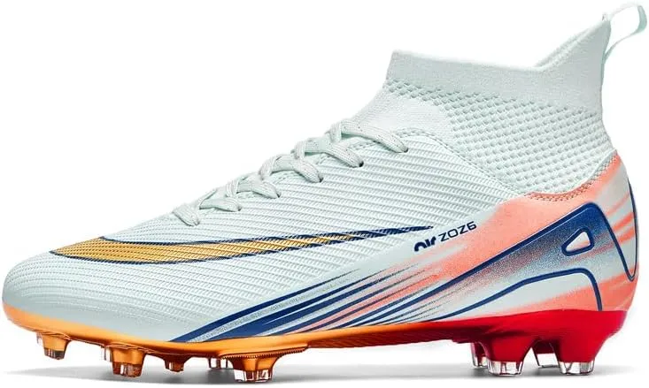 Men's Soccer Shoes Football Cleats High-Tops Lace-Up Non-Slip Spikes Outdoor AG/FG Baseball Lacrosse Rugby Combat Boots Shoes Size 4.5-11