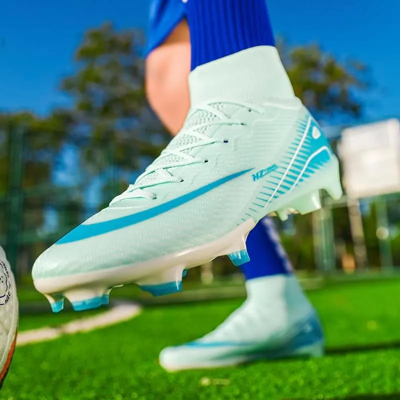 Men's Soccer Shoes High-Top Soccer Cleats Outdoor Breathable Athletic Professional Spikes Youth Boys Football Shoes Unisex