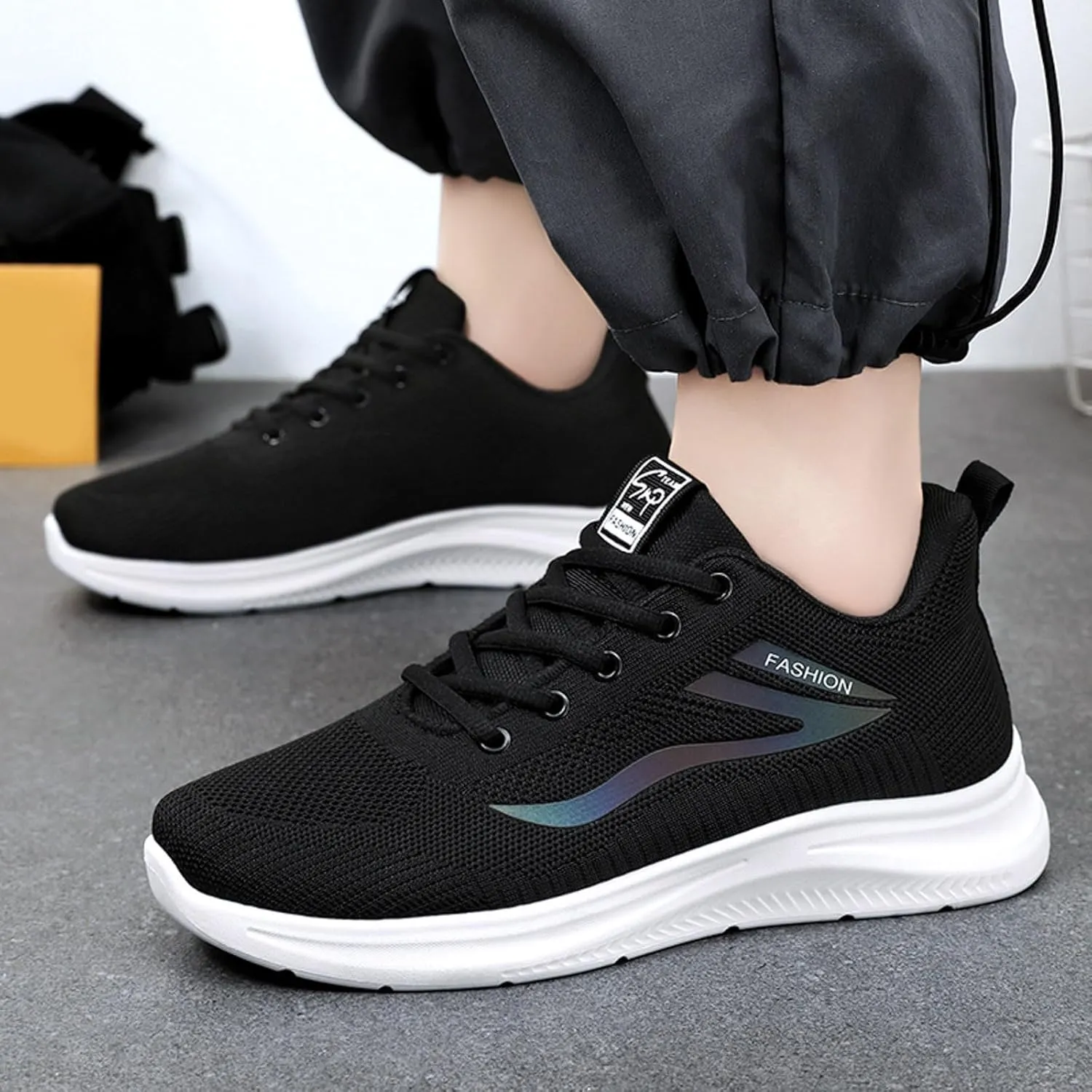 Men's Stretch Memory Foam Shoes Lightweight Breathable Slip on Running Shoe Men's Classic Casual Walking Shoes