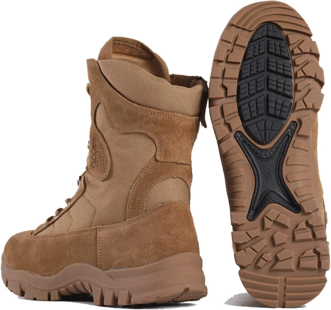 Mens Tactical Boots Hunting Boots Lightweight Combat Boots Suede Leather Military Work Boots Side Zipper Desert Boots