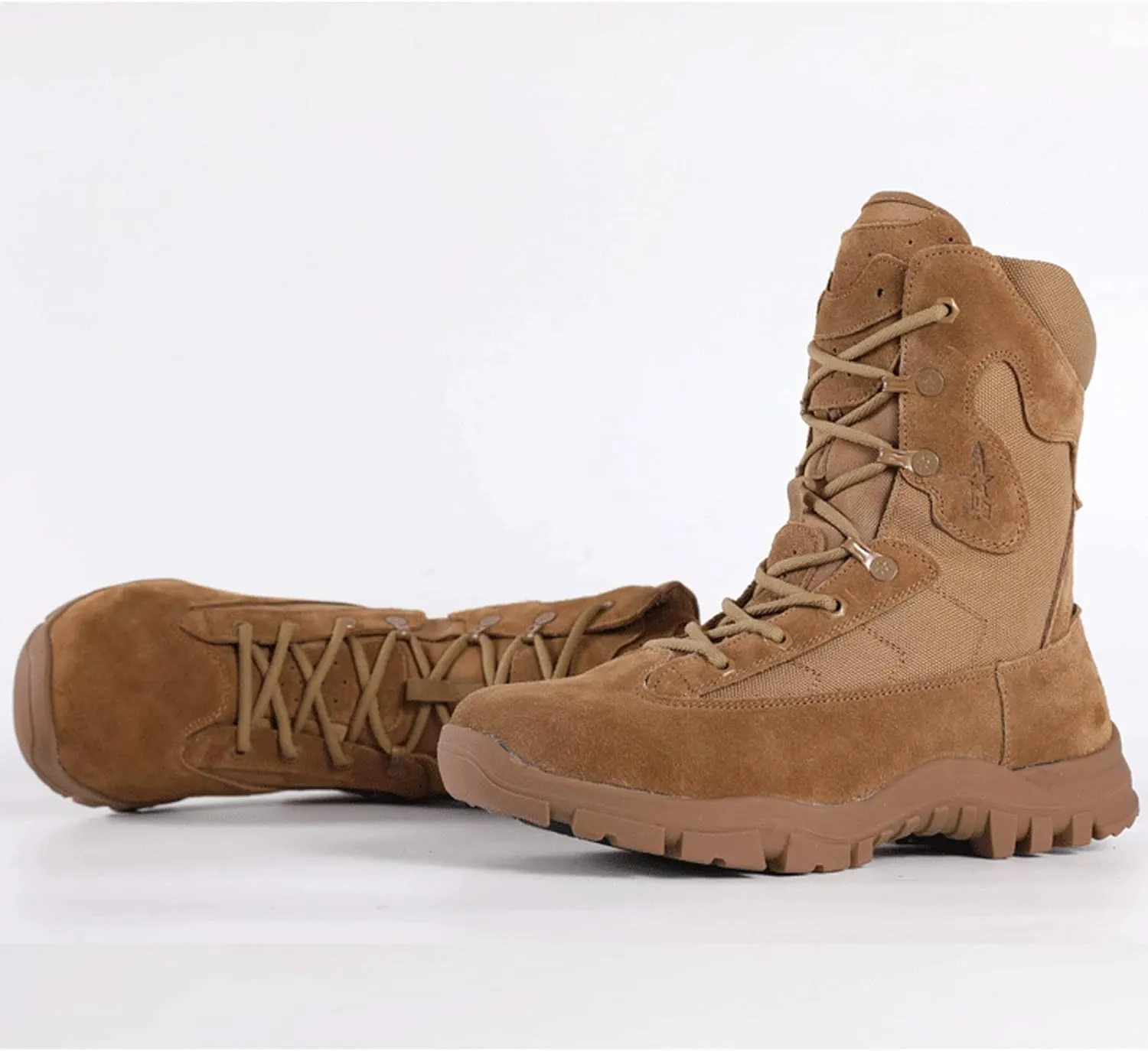 Mens Tactical Boots Hunting Boots Lightweight Combat Boots Suede Leather Military Work Boots Side Zipper Desert Boots