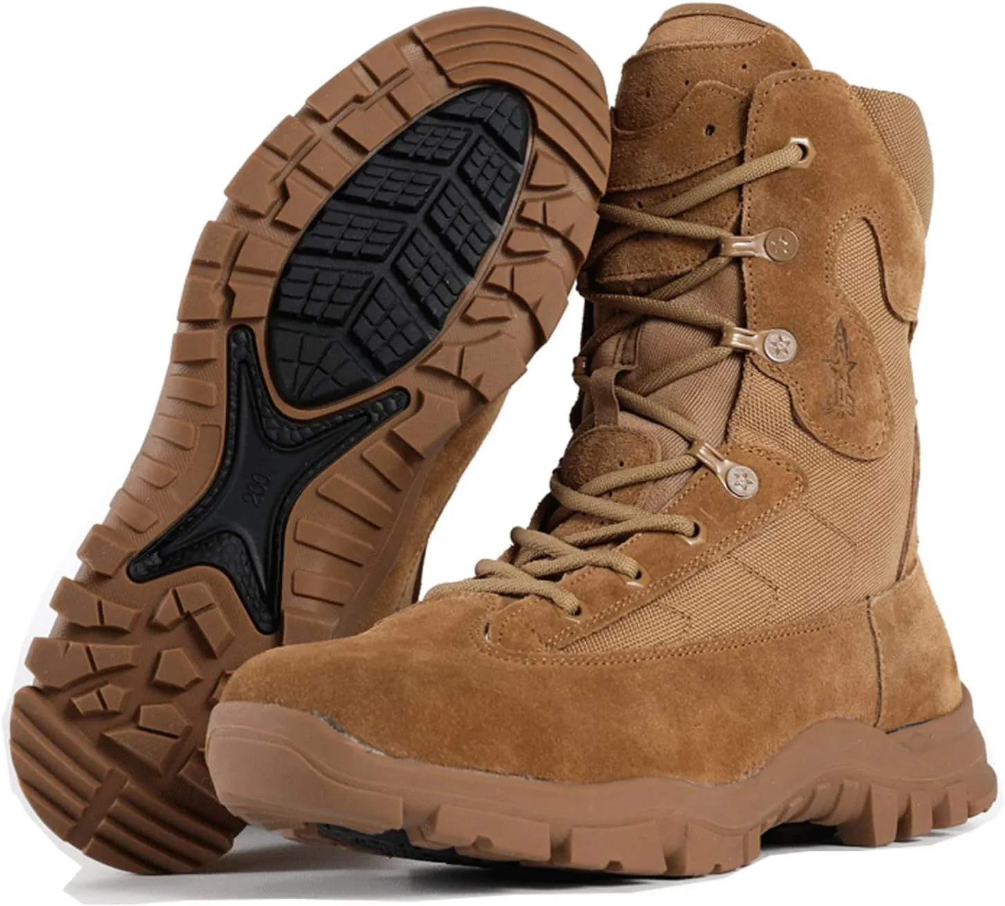 Mens Tactical Boots Hunting Boots Lightweight Combat Boots Suede Leather Military Work Boots Side Zipper Desert Boots