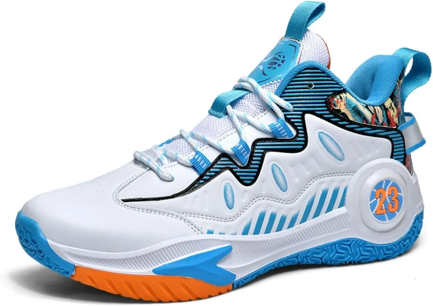 Men's Trendy Basketball Shoes with High Top Anti Slip Wear-Resistant Lightweight Comfortable Sports Boots