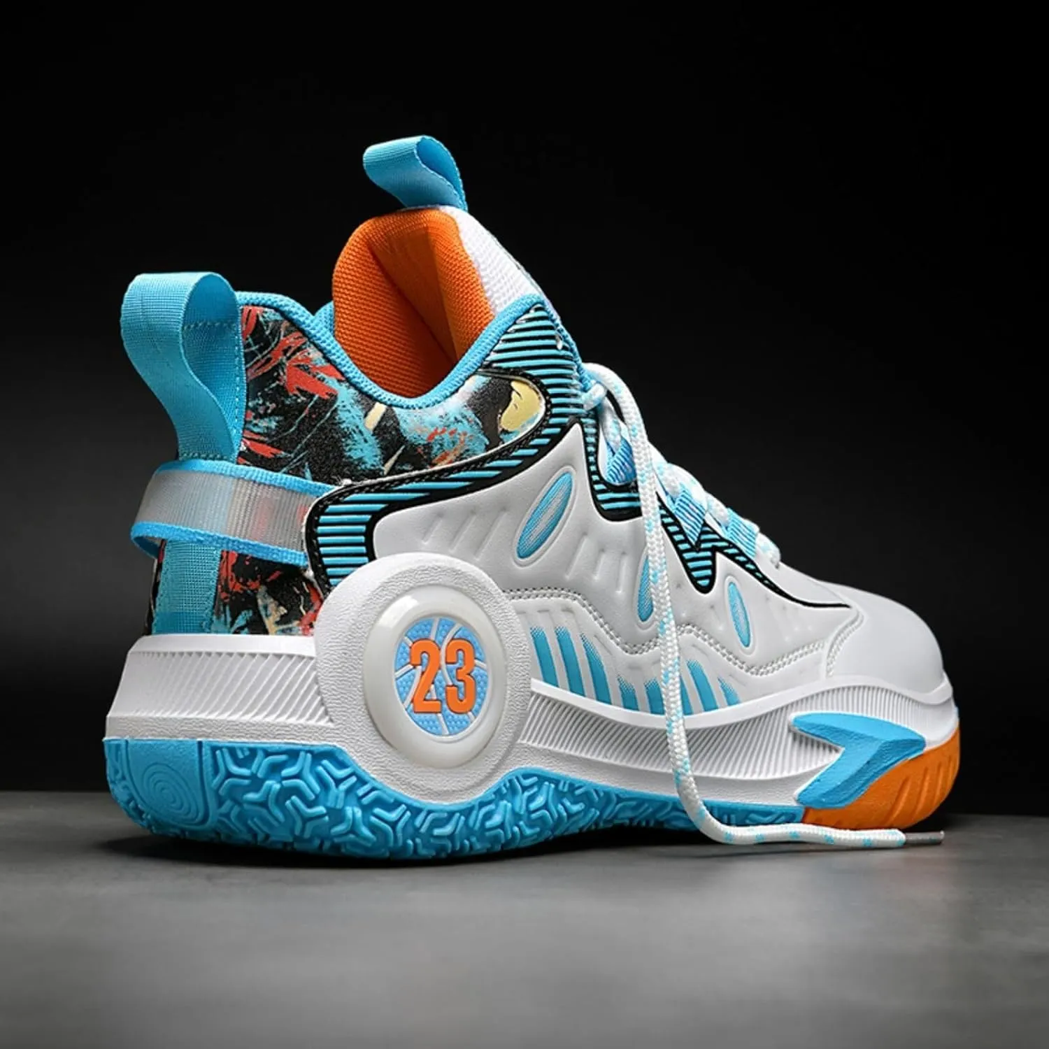 Men's Trendy Basketball Shoes with High Top Anti Slip Wear-Resistant Lightweight Comfortable Sports Boots