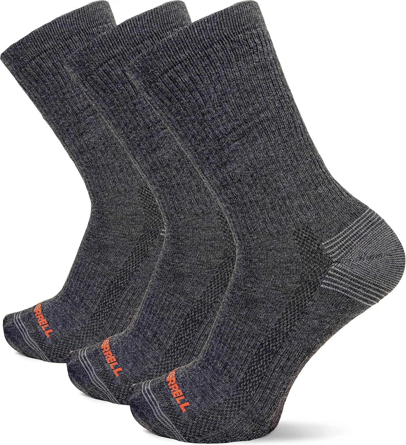 Merrell Unisex-Adult Recycled Everyday Half Cushion Crew Socks - 3 Pairs - Breathable Hiking